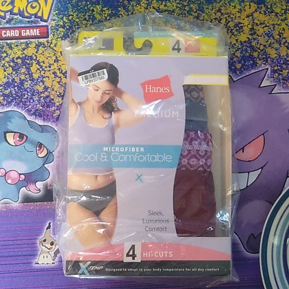 Hanes Premium Womens Size 7/L 4 pack Microfiber Hi-Cuts #327 - Picture 1 of 3